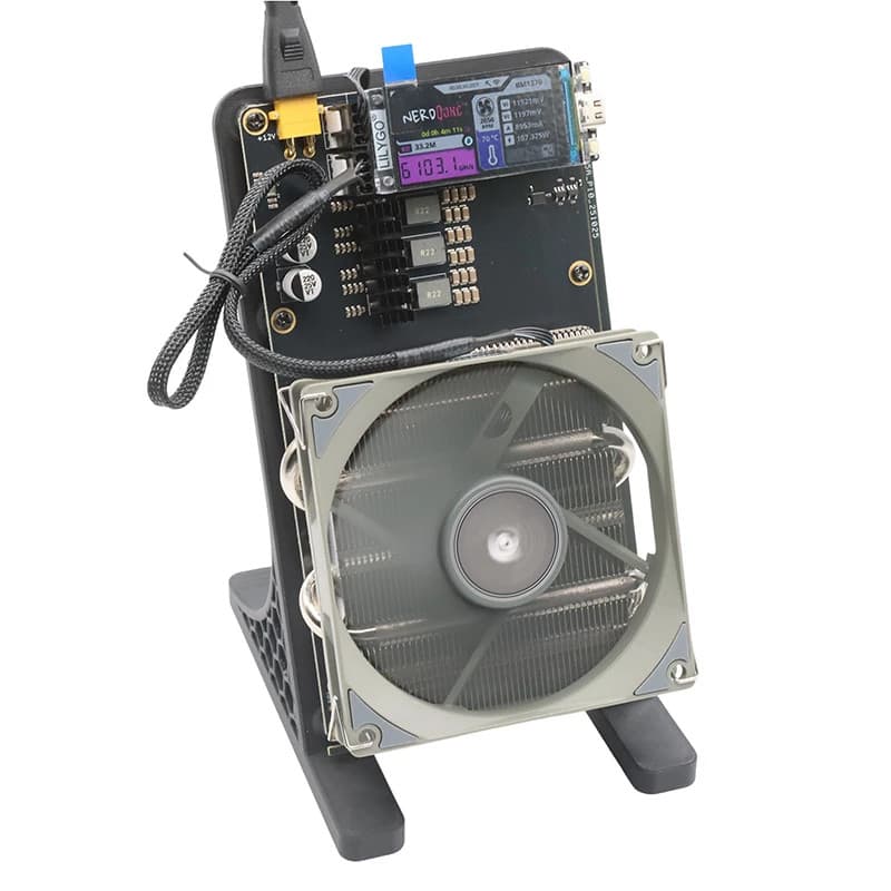 NerdMiner NerdQaxe++ Rev 6.1 6T – air-cooled Bitcoin ASIC miner