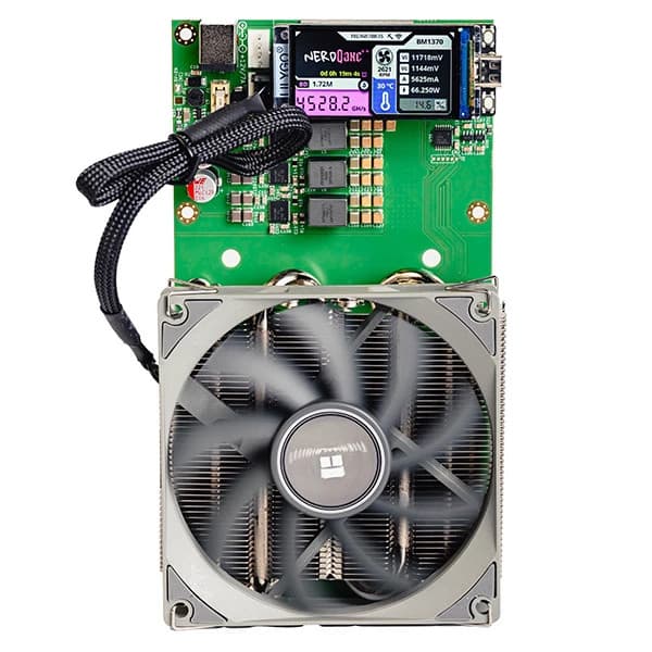 NerdMiner NerdQaxe++ 4.8T – air-cooled Bitcoin ASIC miner