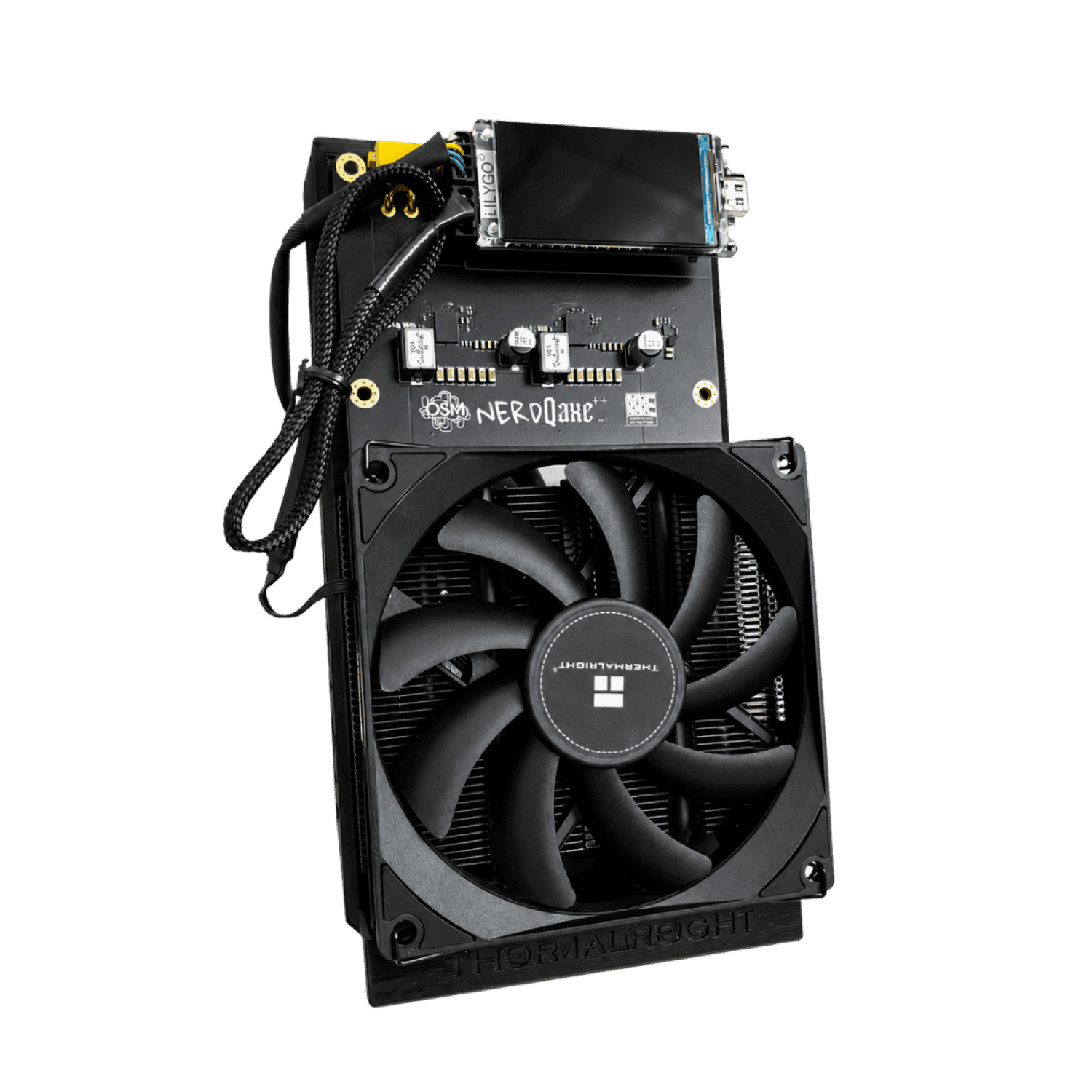 NerdMiner NerdQaxe++ Rev 7 4.8T – air-cooled Bitcoin ASIC miner