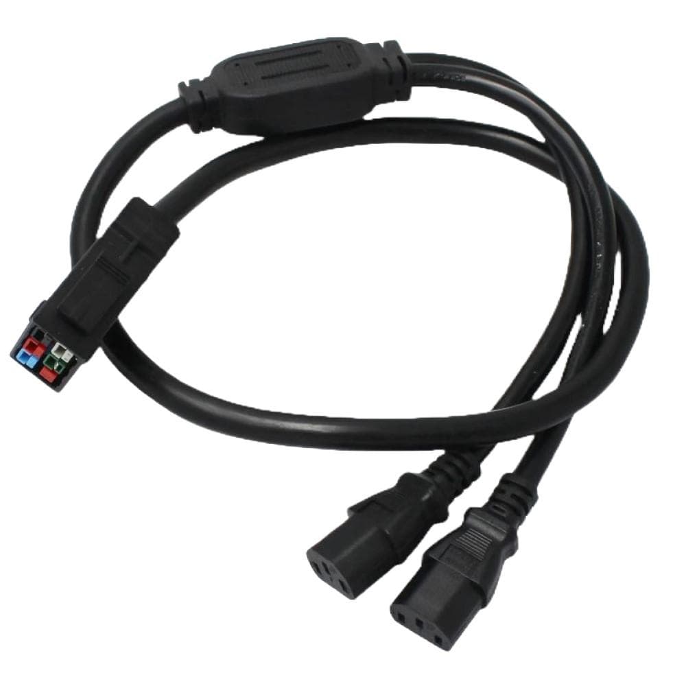 P33 (PA45) to dual IEC C13 Heavy Duty Power Cord, 12 AWG, 20A, 4ft